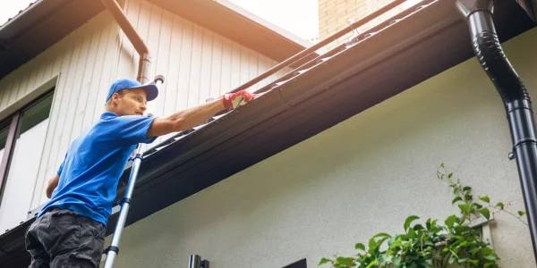 Six-inch seamless gutter system installed on a Tampa Bay home