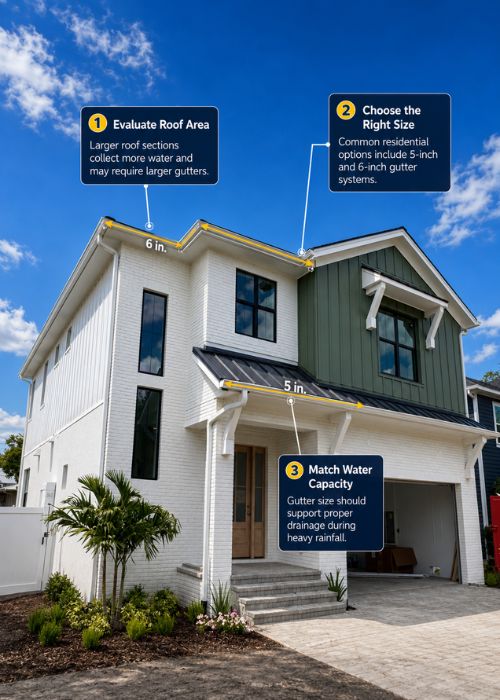 Gutter sizing evaluation for a Tampa seamless gutter system