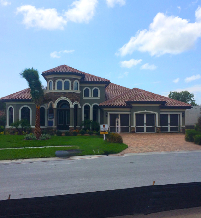 Completed residential gutter system in Tampa Bay Florida