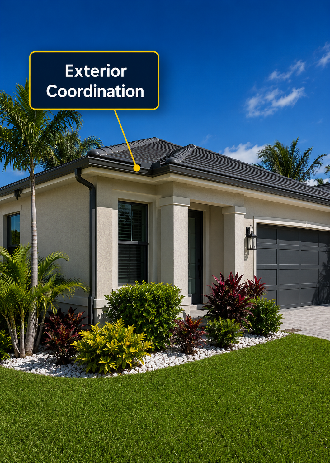 Exterior coordination for a seamless gutter system in St. Petersburg